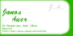 janos auer business card